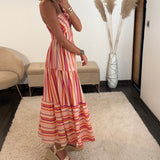 ROBE RAYE ORANGE SONIA - La Petite Somptueuse