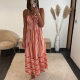 ROBE RAYE ORANGE SONIA - La Petite Somptueuse
