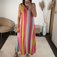 ROBE RAYE ROSE DOLLY - La Petite Somptueuse