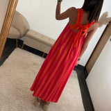 ROBE RAYEE ORANGE ET CORAIL SOFIA - La Petite Somptueuse