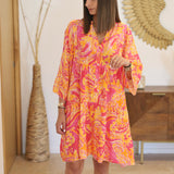 ROBE ROSE ET ORANGE FANNY - La Petite Somptueuse