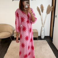 ROBE ROSE GAZE DE COTON SUNNY - La Petite Somptueuse