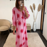 ROBE ROSE GAZE DE COTON SUNNY - La Petite Somptueuse