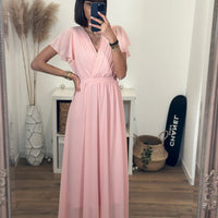 ROBE ROSE POUDRE ROMY - La Petite Somptueuse