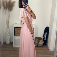 ROBE ROSE POUDRE ROMY - La Petite Somptueuse