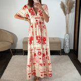 ROBE ROUGE ET BLANCHE ASTRA - La Petite Somptueuse