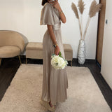 ROBE SATIN CHAMPAGNE ALBA - La Petite Somptueuse