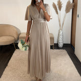 ROBE SATIN CHAMPAGNE ALBA - La Petite Somptueuse