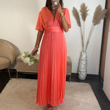 ROBE SATIN CORAIL ALBA - La Petite Somptueuse