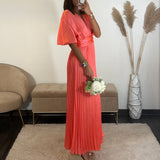 ROBE SATIN CORAIL ALBA - La Petite Somptueuse