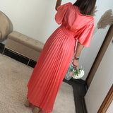 ROBE SATIN CORAIL ALBA - La Petite Somptueuse
