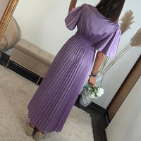 ROBE SATIN LILAS ALBA - La Petite Somptueuse