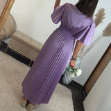 ROBE SATIN LILAS ALBA - La Petite Somptueuse
