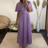 ROBE SATIN LILAS ALBA - La Petite Somptueuse