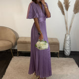 ROBE SATIN LILAS ALBA - La Petite Somptueuse