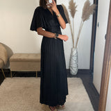ROBE SATIN NOIRE ALBA - La Petite Somptueuse