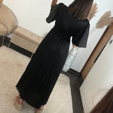 ROBE SATIN NOIRE ALBA - La Petite Somptueuse