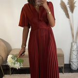 ROBE SATIN TERRACOTTA ALBA - La Petite Somptueuse