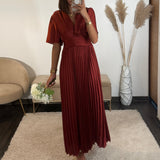 ROBE SATIN TERRACOTTA ALBA - La Petite Somptueuse