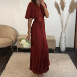 ROBE SATIN TERRACOTTA ALBA - La Petite Somptueuse