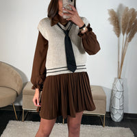 ROBE SCHOOL BEAR CHOCO - La Petite Somptueuse