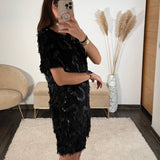 ROBE SEQUINS NOIR LESLIE - La Petite Somptueuse