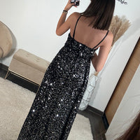 ROBE SHINY NOIR DIANE - La Petite Somptueuse