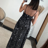 ROBE SHINY NOIR DIANE - La Petite Somptueuse