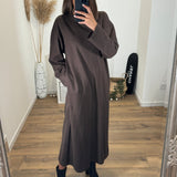 ROBE SWEAT CHOCOLAT MEGANE - La Petite Somptueuse