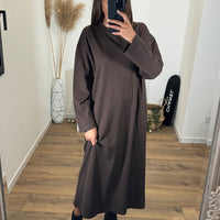 ROBE SWEAT CHOCOLAT MEGANE - La Petite Somptueuse