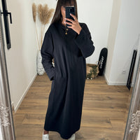 ROBE SWEAT NOIRE MEGANE - La Petite Somptueuse