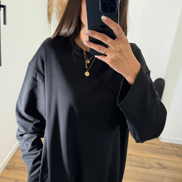 ROBE SWEAT NOIRE MEGANE - La Petite Somptueuse