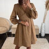 ROBE TAUPE ALEXANDRA - La Petite Somptueuse