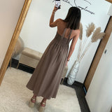ROBE TAUPE CORRINA - La Petite Somptueuse
