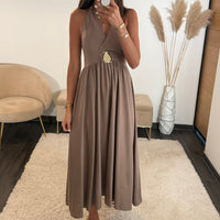 ROBE TAUPE CORRINA - La Petite Somptueuse