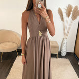 ROBE TAUPE CORRINA - La Petite Somptueuse
