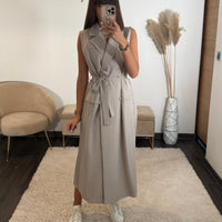 ROBE TAUPE HELENA - La Petite Somptueuse