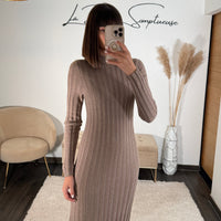 ROBE TAUPE ZELLY - La Petite Somptueuse