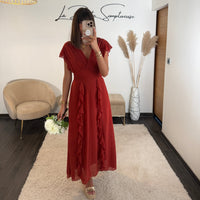 ROBE TERRACOTTA ALICIA - La Petite Somptueuse