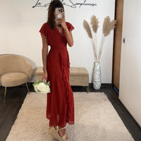 ROBE TERRACOTTA ALICIA - La Petite Somptueuse