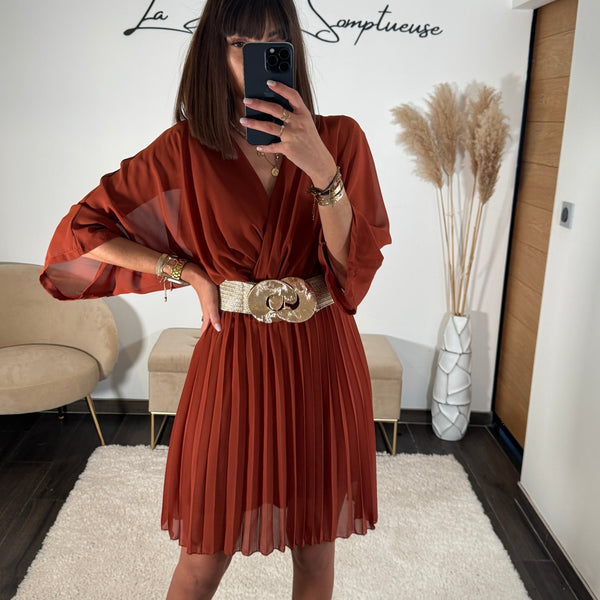 ROBE TERRACOTTA ASTRID - La Petite Somptueuse