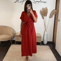 ROBE TERRACOTTA CHLOE - La Petite Somptueuse