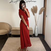 ROBE TERRACOTTA CHLOE - La Petite Somptueuse