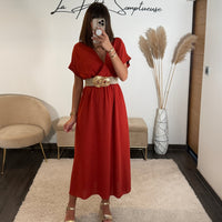 ROBE TERRACOTTA CHLOE - La Petite Somptueuse