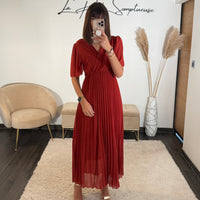 ROBE TERRACOTTA FLORIA - La Petite Somptueuse