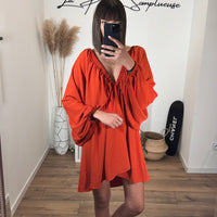 ROBE TERRACOTTA JULINE - La Petite Somptueuse