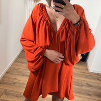 ROBE TERRACOTTA JULINE - La Petite Somptueuse