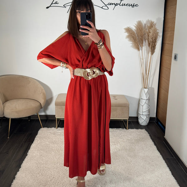 ROBE TERRACOTTA MELISSA - La Petite Somptueuse