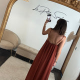 ROBE TERRACOTTA PERLES - La Petite Somptueuse