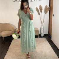 ROBE VERT D'EAU ALICIA - La Petite Somptueuse